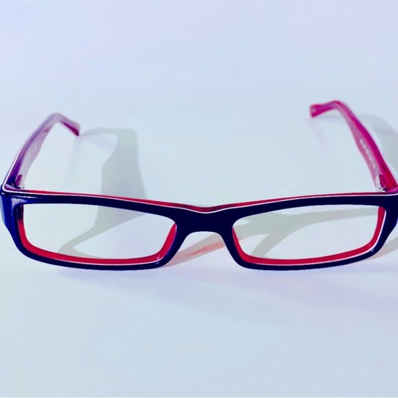 Ray-Ban Red White & Navy Blue Eye glass /Sunglasses Frames w/Original Case - Picture 2 of 9